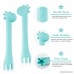Baby Feeding Spoons and Fork Set Infant Training Giraffe Teether First Stage Soft Tip Silicone Feeding Spoons Toddler Flatware 2-Piece Set - B07DVZF6S2